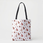RODE EN WITTE KERSTBOMEN OP WINTERVAKANTIE TOTE BAG (Voorkant)