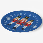 Rode en witte kerstbont personaliseren papieren bordje (Gekanteld)