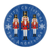 Rode en witte kerstbont personaliseren snijplank (Voorkant)