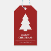 Rode en Witte Kerstboom Cadeaulabel (Achterkant)