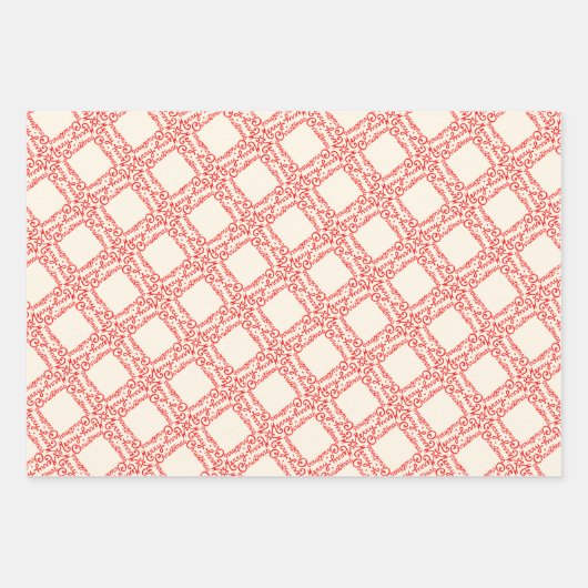 rode en witte kerstboom inpakpapier vel (Voorkant 3)