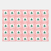 rode en witte kerstboom inpakpapier vel (Voorkant)