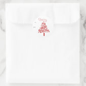 Rode en Witte Kerstboom Ronde Sticker (Tas)