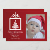 Rode en witte kerstkaart (Voorkant / Achterkant)