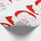 Rode en Witte Kerstman Kerstvakantie Cadeaupapier (Hoek)