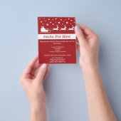 Rode En Witte Kerstman Slede - Kerstman Te Huur Flyer (Hand)