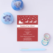 Rode En Witte Kerstman Slede - Kerstman Te Huur Flyer (Enkel)