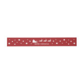 Rode En Witte Kerstman Slede Vrolijk Kerstfeest Uitnodigingen Wikkel (Vlak)