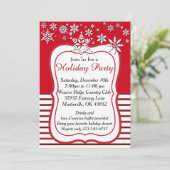 Rode en Witte Kerstmis van de Sneeuwvlok Kaart (Staand voorkant)
