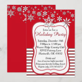 Rode en Witte Kerstmis van de Sneeuwvlok Kaart (Voorkant / Achterkant)