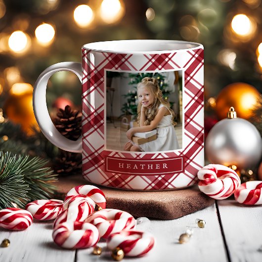 Rode en Witte Kerstmug Koffiemok