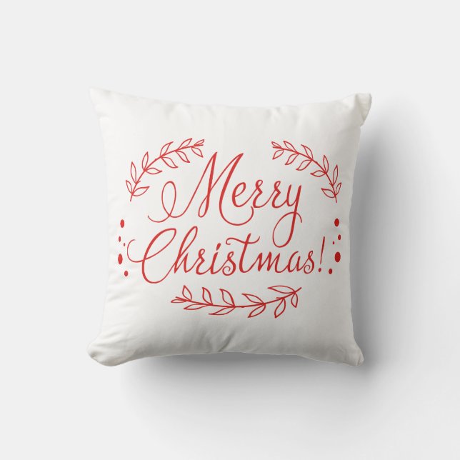 Rode en witte kerstPillow Kussen (Voorkant)