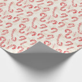 Rode en witte kerstsnoepjes cadeaupapier (Hoek)