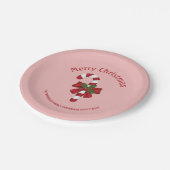 Rode en witte kerstsnoepriet en aangepaste tekst papieren bordje (Gekanteld)