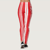 Rode en witte kerstsnoepriet, gebundeld leggings (Achterkant)