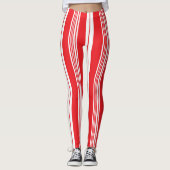 Rode en witte kerstsnoepriet, gebundeld leggings (Voorkant)