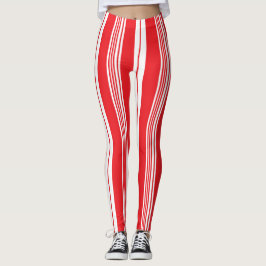 Rode en witte kerstsnoepriet, gebundeld leggings