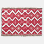Rode en witte kerstsnowflakes Chevron Pattern Deken (Voorkant)