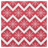 Rode en witte kerstsnowflakes Chevron Pattern Stof (Swatch)