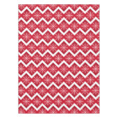 Rode en witte kerstsnowflakes Chevron Pattern Tafelkleed (Voorkant)