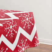Rode en witte kerstsnowflakes Chevron Pattern Tafelkleed (Voorbeeld)