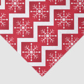 Rode en witte kerstsnowflakes Chevron Pattern Tissuepapier (Detail)