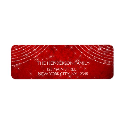 Rode en witte kerstverlichting etiket (Voorkant)