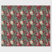 Rode en witte kerstversieringen en Griekenland Cadeaupapier (Vlak)