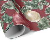 Rode en witte kerstversieringen en Griekenland Cadeaupapier (Rol Hoek)