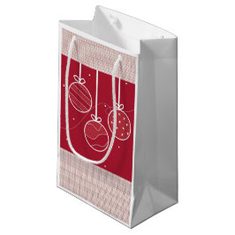 Rode en witte kerstversieringen klein cadeauzakje