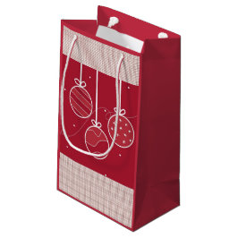 Rode en witte kerstversieringen klein cadeauzakje