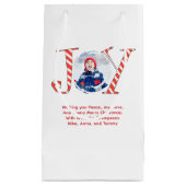 Rode en witte kerstvreugde gepersonaliseerd klein cadeauzakje (Voorkant)