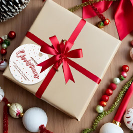 Rode en witte kleurrijke sterren Eenvoudige Kerst Bedankjes Labels