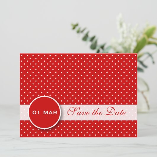 Rode en Witte Knalt sparen de Uitnodiging van de D (Staand voorkant)