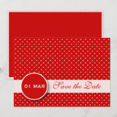 Rode en Witte Knalt sparen de Uitnodiging van de D (Voorkant / Achterkant)