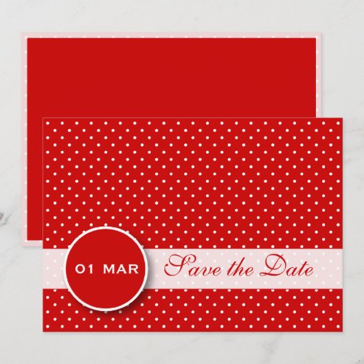 Rode en Witte Knalt sparen de Uitnodiging van de D (Voorkant / Achterkant)