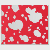 Rode en witte Koe vlekken Dierenprint Cadeaupapier (Vlak)
