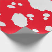 Rode en witte Koe vlekken Dierenprint Cadeaupapier (Hoek)