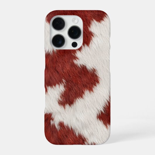 rode en witte koeienhuid textuur iPhone hoesje (Achterkant)