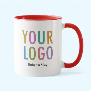 Rode en Witte Koffiemok Custom Logo Promotioneel Mok