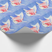 rode en witte Koi Cadeaupapier (Hoek)