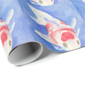 rode en witte Koi Cadeaupapier (Rol Hoek)