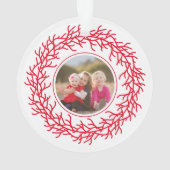 Rode en witte krans foto ornament (achterkant)