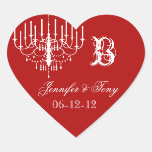 Rode en witte kroonluchter Custom Heart Stickers