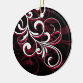 Rode en Witte Krullen Keramisch Ornament (Links)