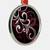 Rode en Witte Krullen Metalen Ornament (Rechts)