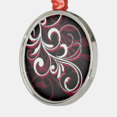 Rode en Witte Krullen Metalen Ornament (Links)