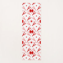 Rode en witte kustkreeft 🌊🦞Patroon Monogram