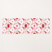 Rode en witte kustkreeft 🌊🦞Patroon Monogram Yogamat (Voorkant (horizontaal))