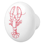 rode en witte langoest keramische knop (Rechts)